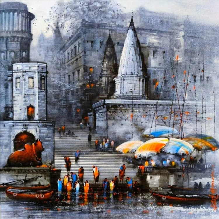 Where the Banaras Ghats Remember - I by Ashif Hossain